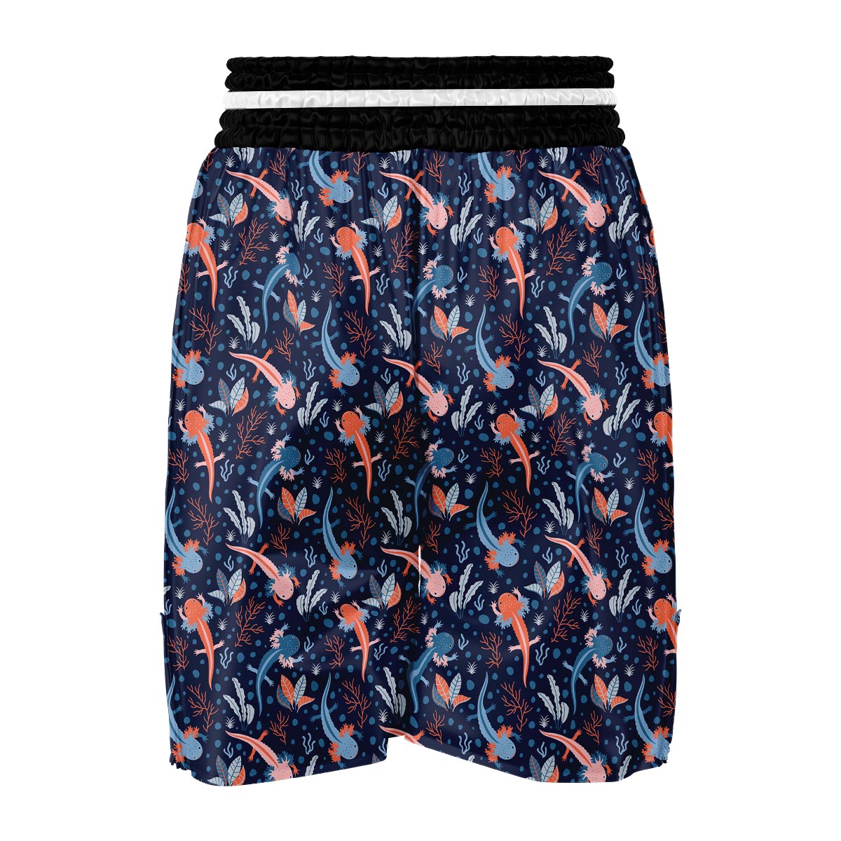 Axolotl Blue Pattern Print Boxing Shorts-grizzshop
