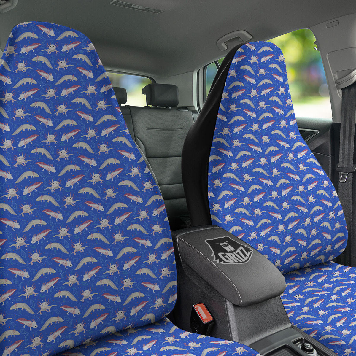 Axolotl Blue Print Pattern Car Seat Covers-grizzshop