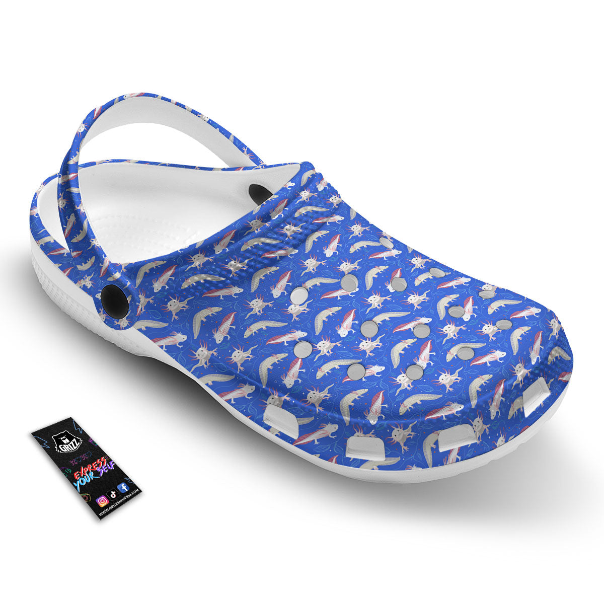 Axolotl Blue Print Pattern Clog-grizzshop