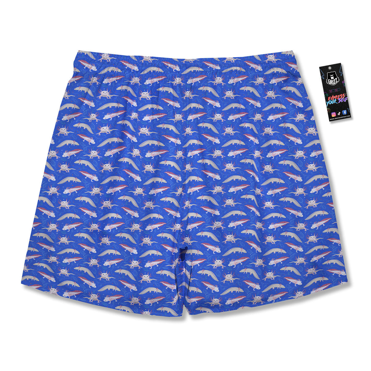 Axolotl Blue Print Pattern Men's Running Shorts-grizzshop