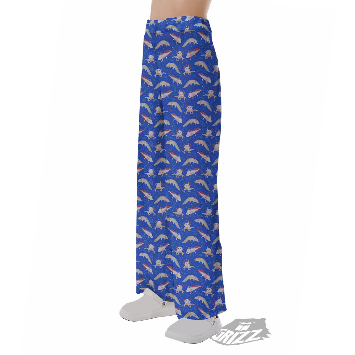 Axolotl Blue Print Pattern Pajama Pants-grizzshop