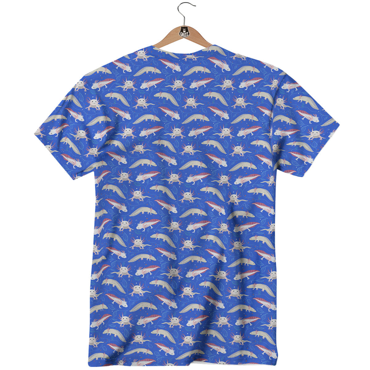 Axolotl Blue Print Pattern T-Shirt-grizzshop
