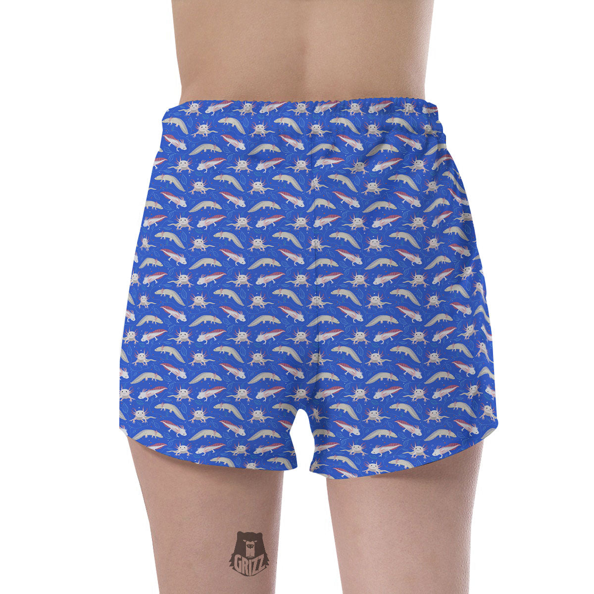 Axolotl Blue Print Pattern Women's Shorts-grizzshop