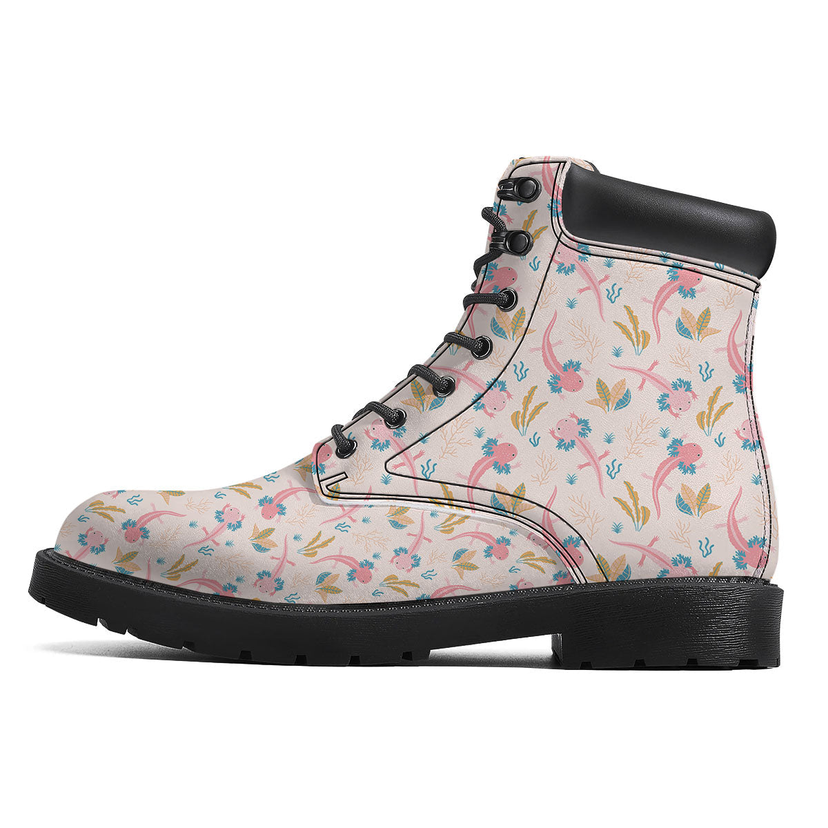 Axolotl Pastel Print Pattern Boots-grizzshop