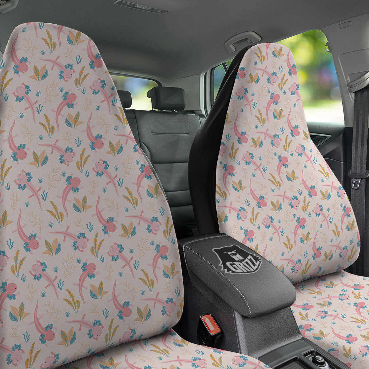 Axolotl Pastel Print Pattern Car Seat Covers-grizzshop