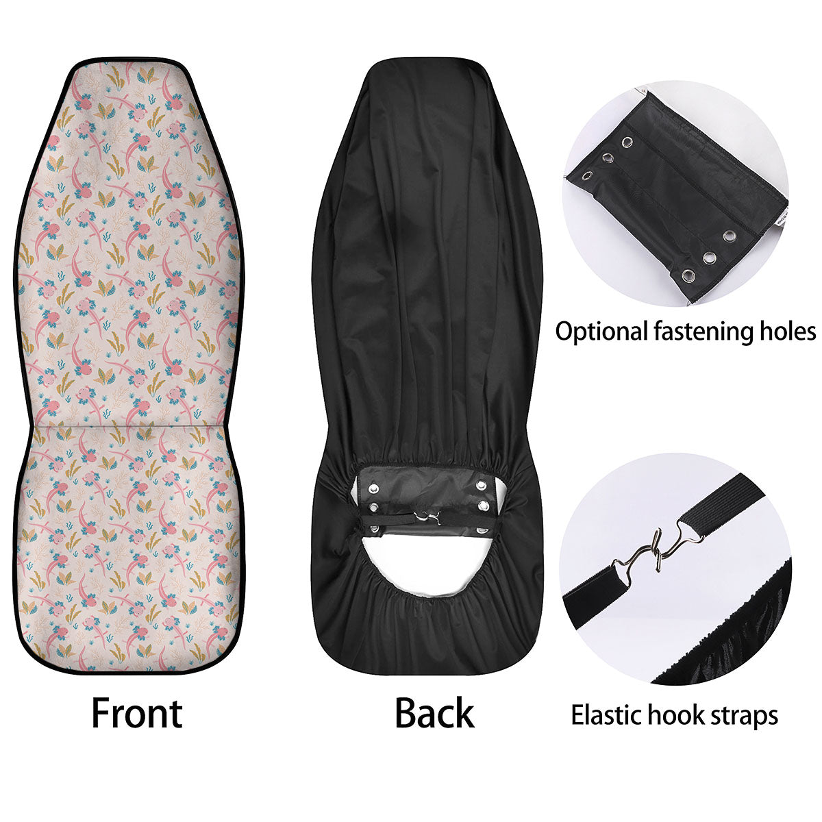 Axolotl Pastel Print Pattern Car Seat Covers-grizzshop