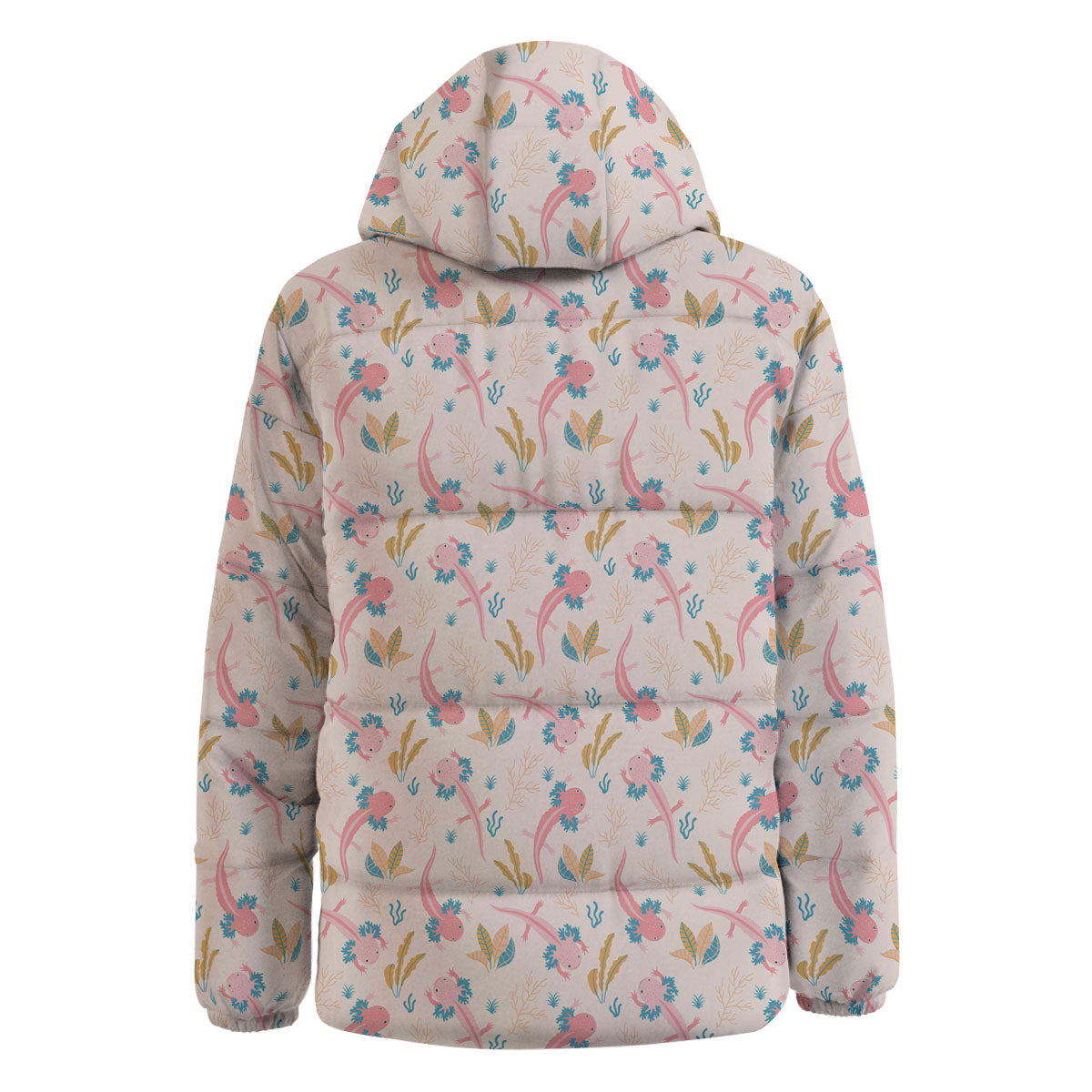 Axolotl Pastel Print Pattern Down Jacket-grizzshop