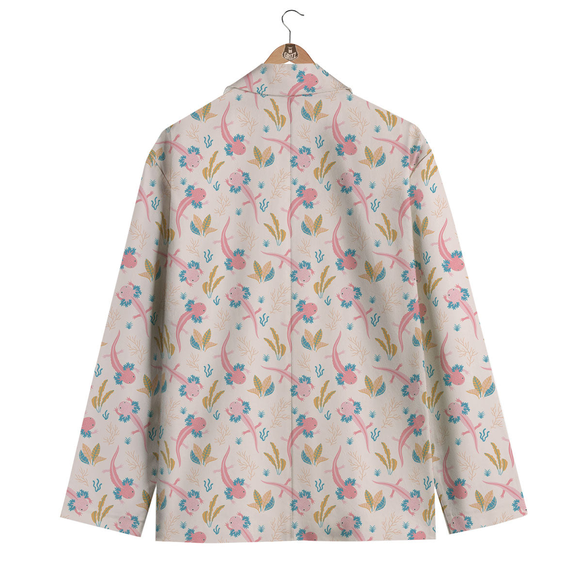Axolotl Pastel Print Pattern Men's Blazer-grizzshop