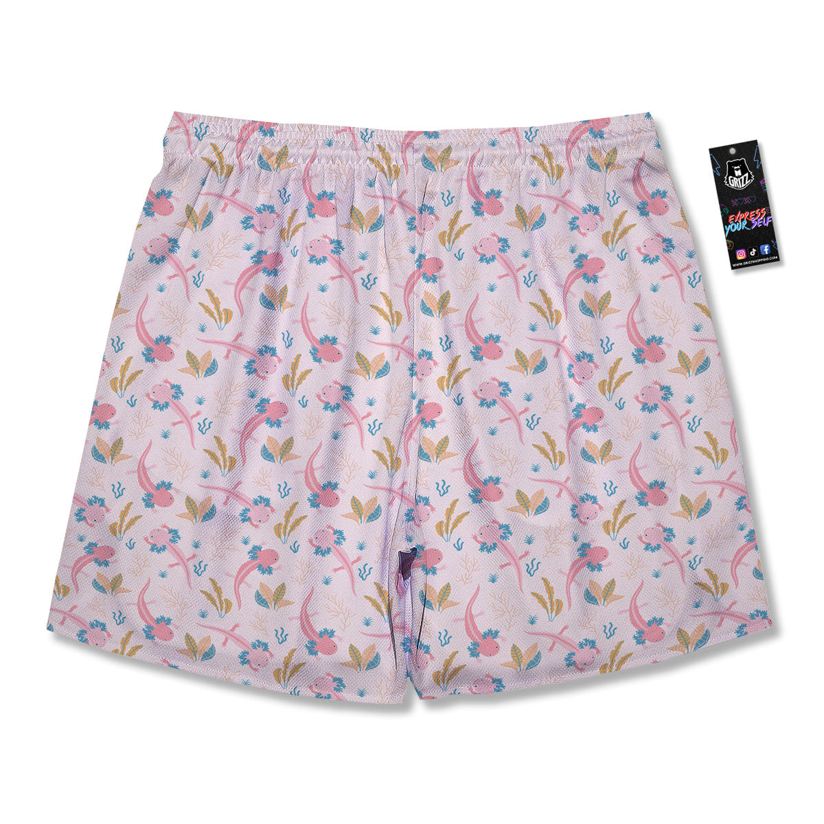 Axolotl Pastel Print Pattern Men's Running Shorts-grizzshop