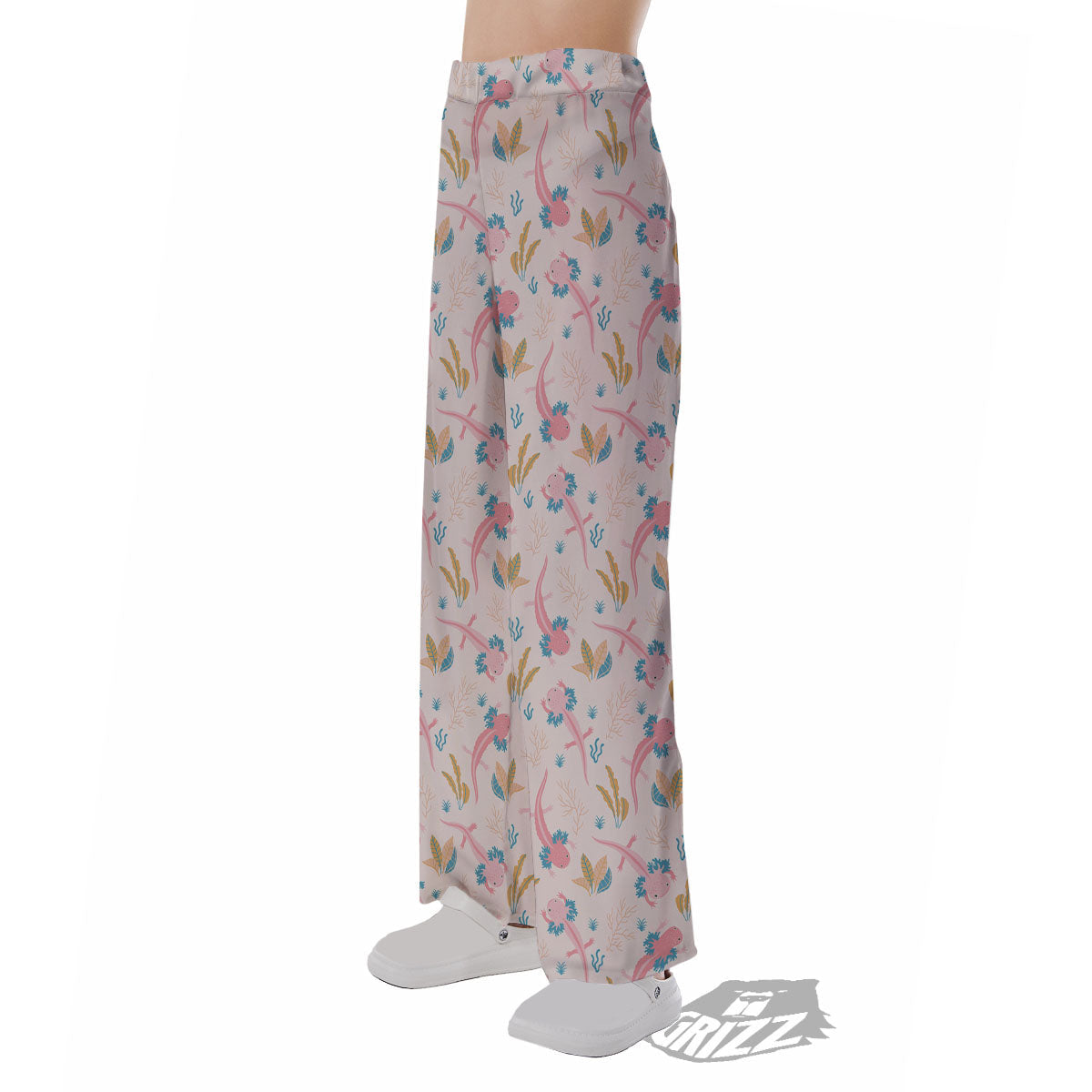 Axolotl Pastel Print Pattern Pajama Pants-grizzshop
