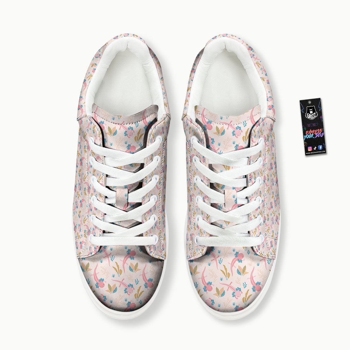 Axolotl Pastel Print Pattern Platform Shoes-grizzshop