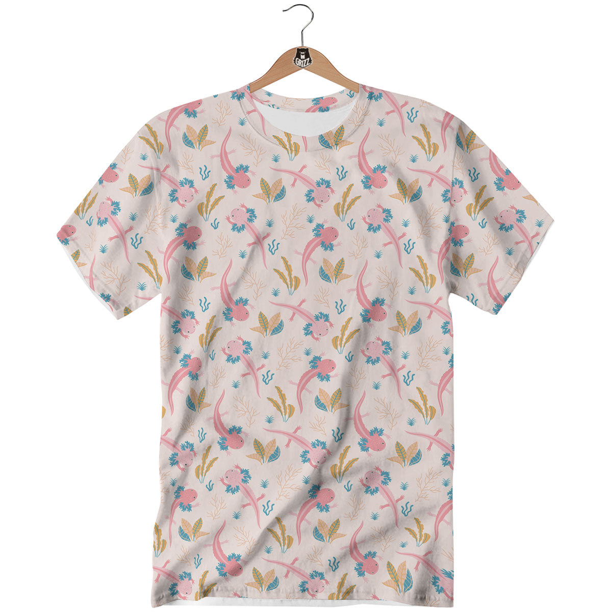 Axolotl Pastel Print Pattern T-Shirt-grizzshop