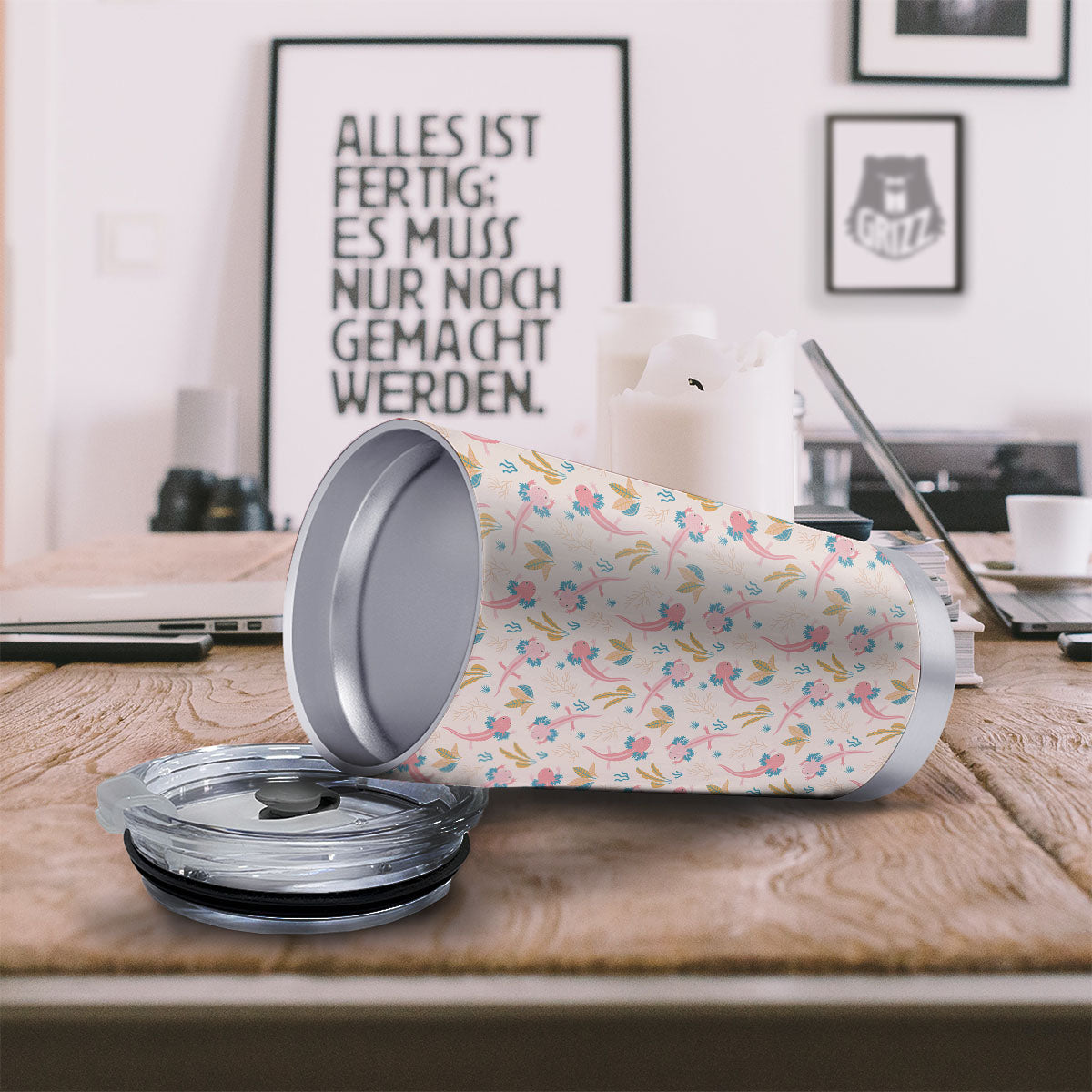 Axolotl Pastel Print Pattern Tumbler-grizzshop