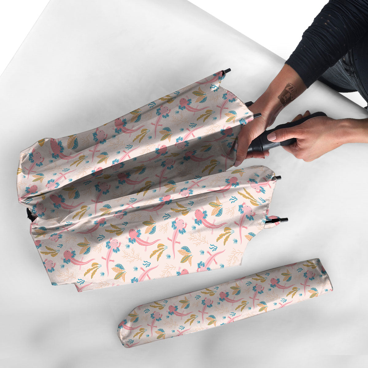 Axolotl Pastel Print Pattern Umbrella-grizzshop