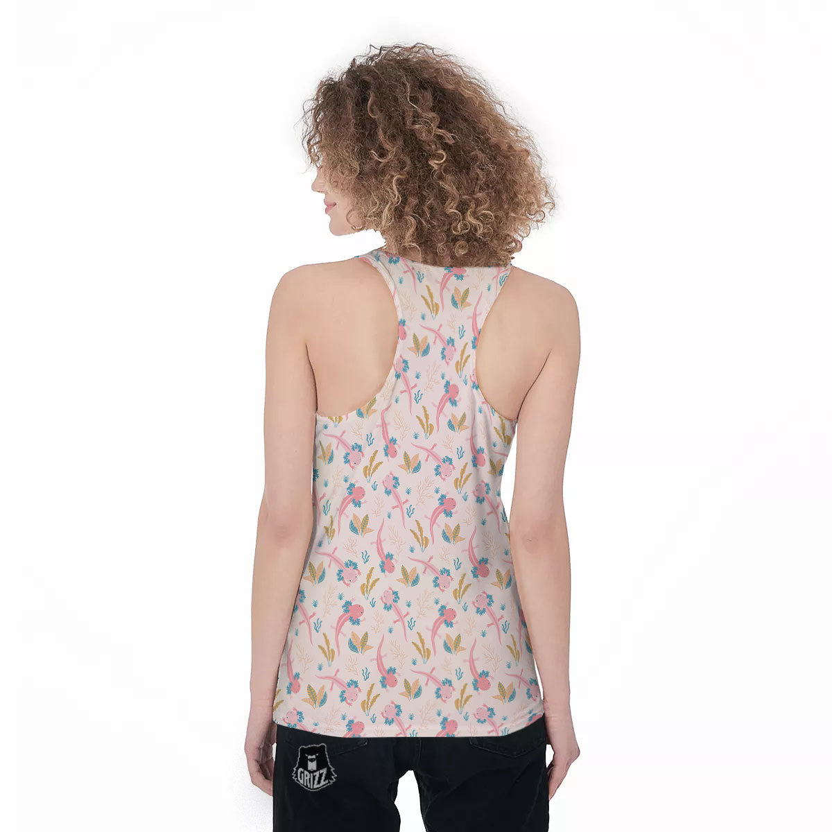 Axolotl Pastel Print Pattern Women's Racerback Tank Top-grizzshop