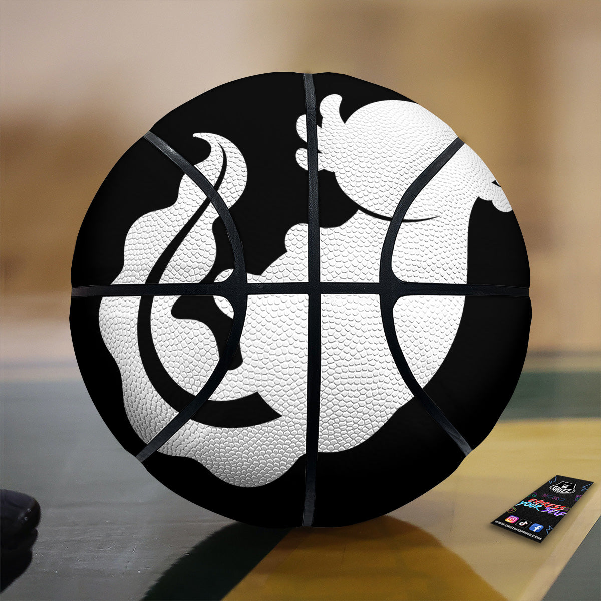 Axolotl White And Black Print Basketball-grizzshop