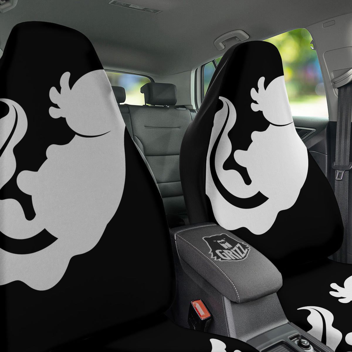 Axolotl White And Black Print Car Seat Covers-grizzshop