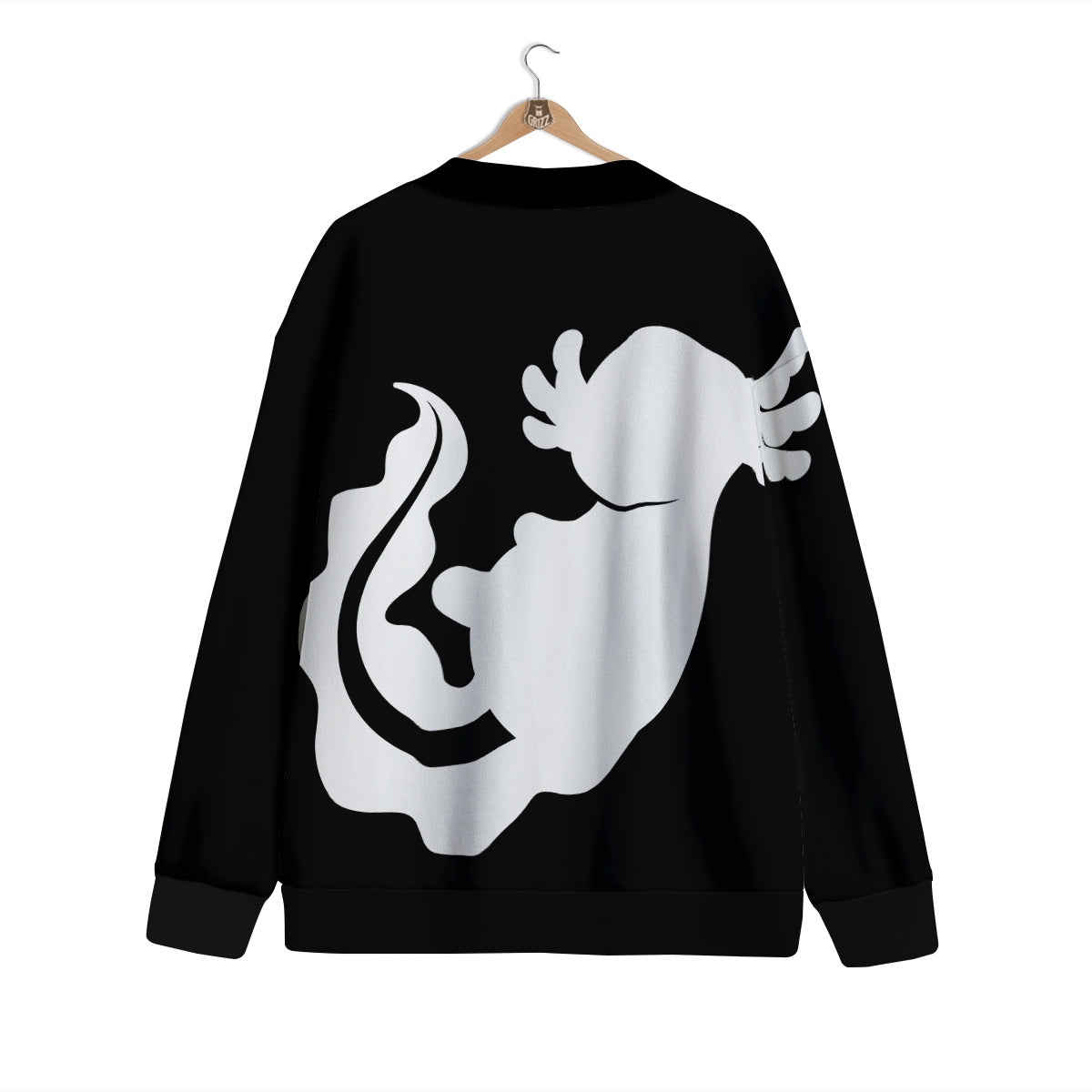 Axolotl White And Black Print Cardigan-grizzshop