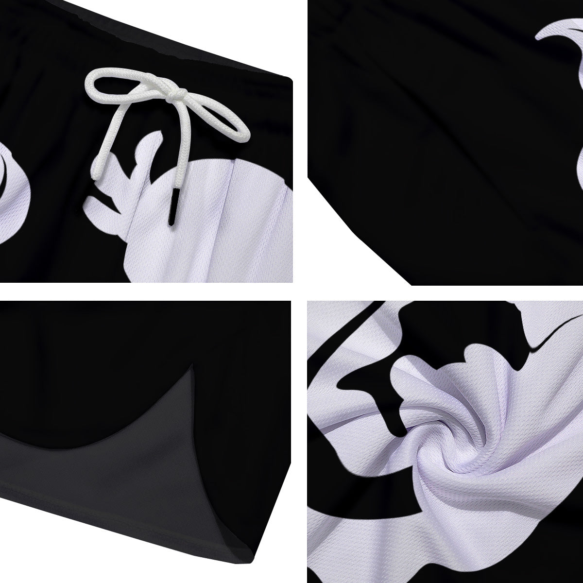 Axolotl White And Black Print Men's Running Shorts-grizzshop