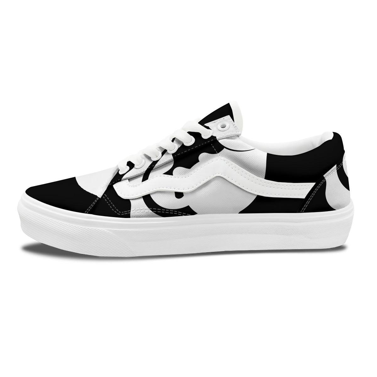 Axolotl White And Black Print Skate Shoes-grizzshop