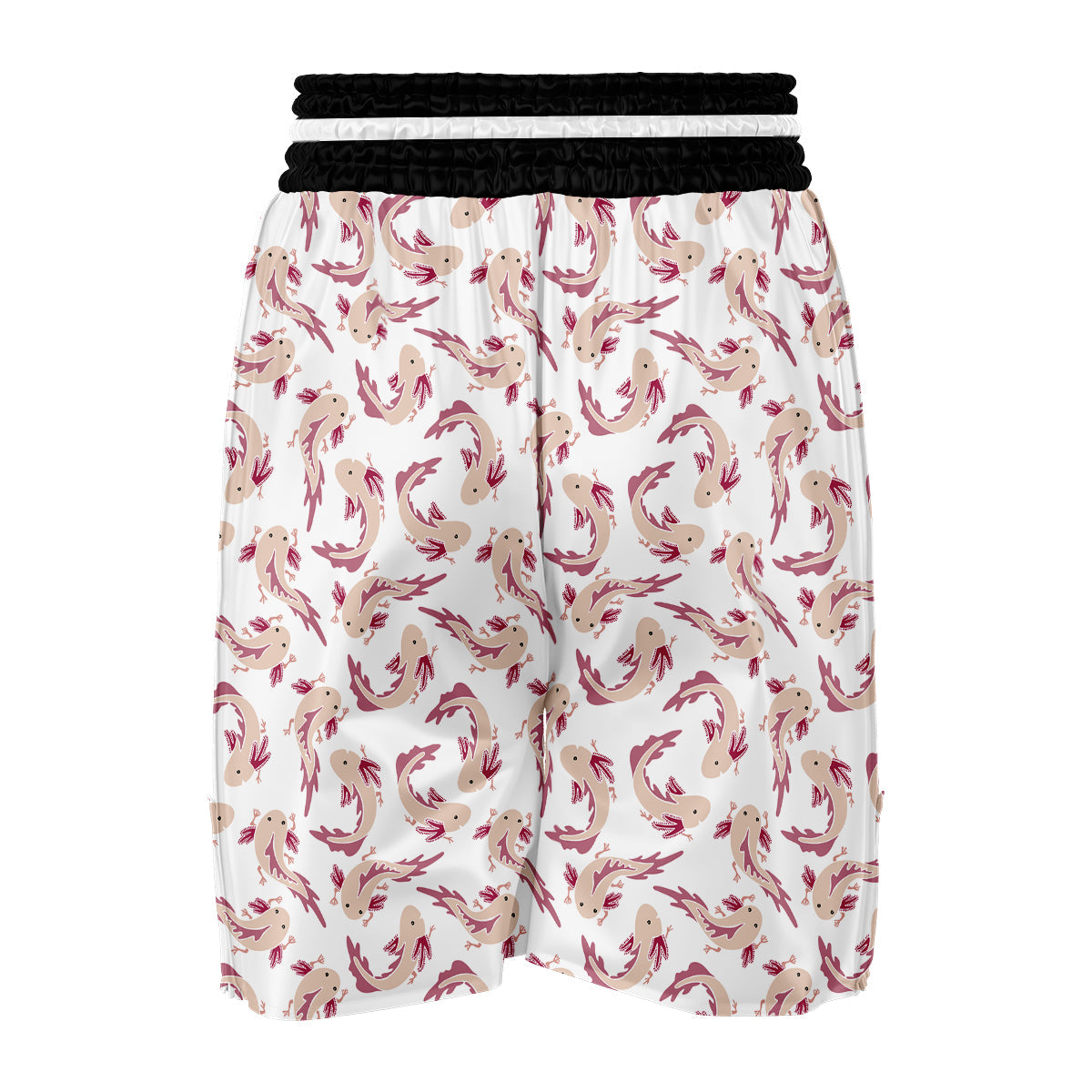 Axolotl White Pattern Print Boxing Shorts-grizzshop