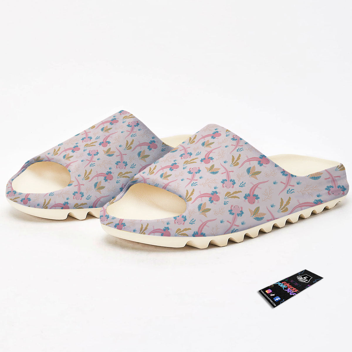 Axolotl Pastel Print Pattern Sandals-grizzshop