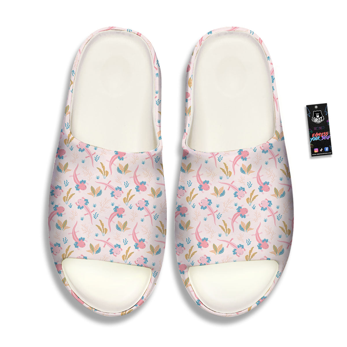 Axolotl Pastel Print Pattern Sandals-grizzshop