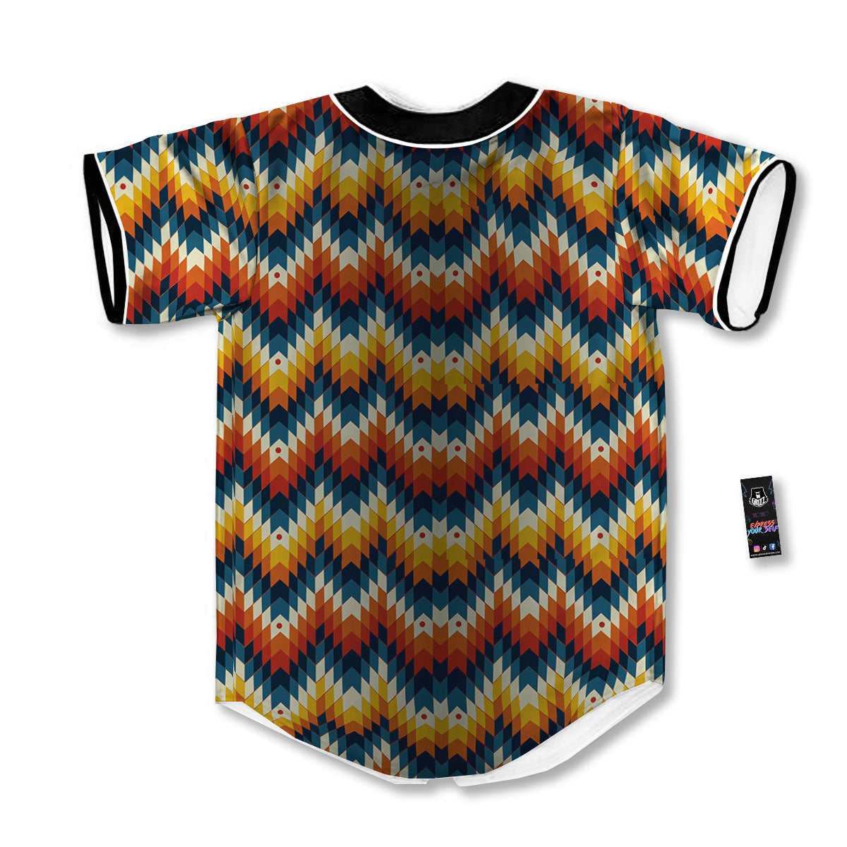 Aztec American Print Pattern Baseball Jersey-grizzshop