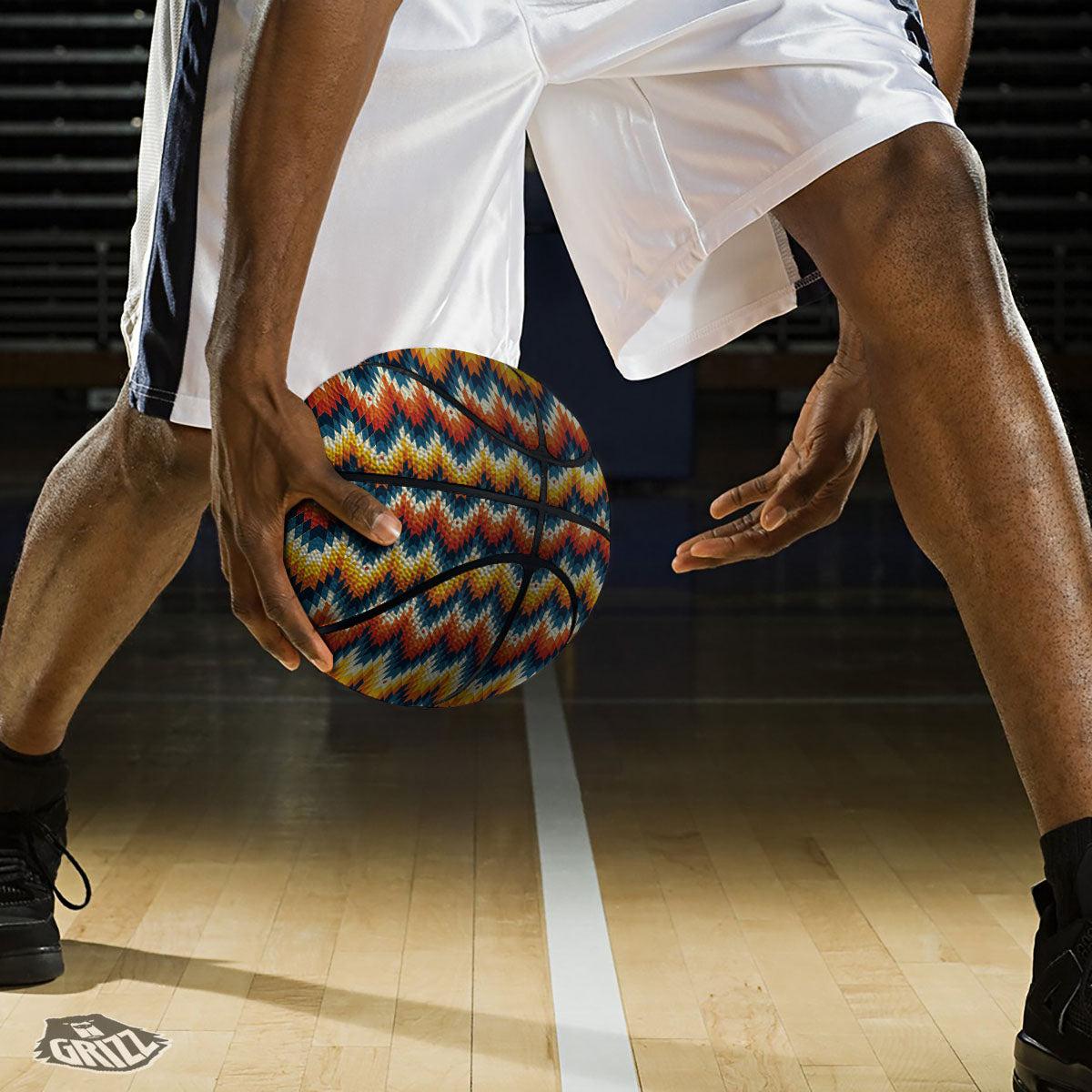 Aztec American Print Pattern Basketball-grizzshop