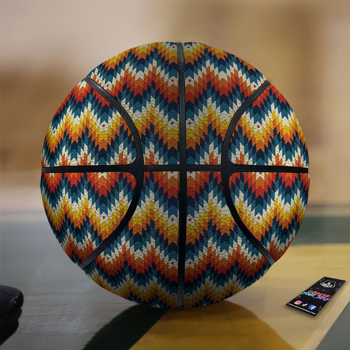 Aztec American Print Pattern Basketball-grizzshop