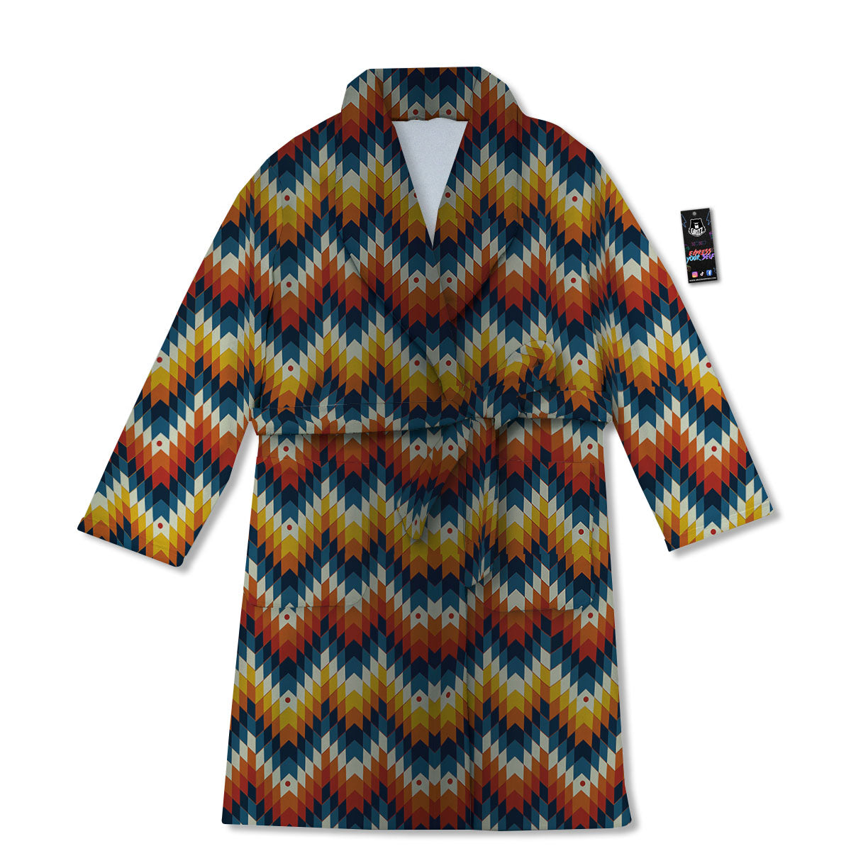 Aztec American Print Pattern Bathrobe-grizzshop