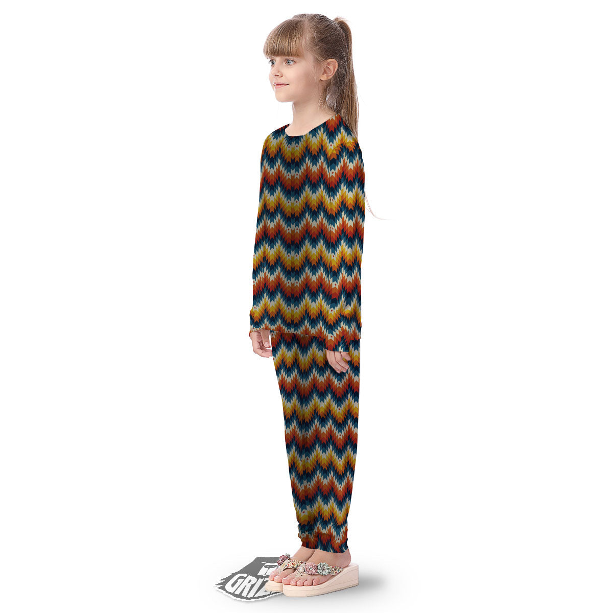 Aztec American Print Pattern Kid's Pajamas-grizzshop
