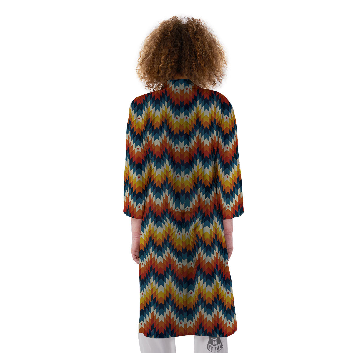 Aztec American Print Pattern Kimono-grizzshop