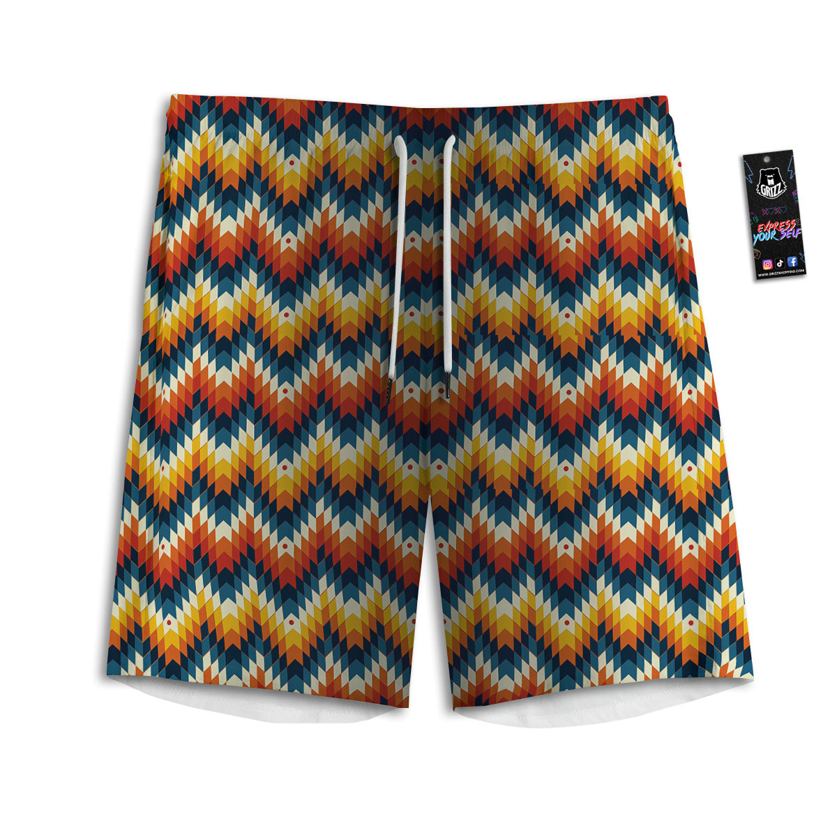 Aztec American Print Pattern Men's Athletic Shorts
