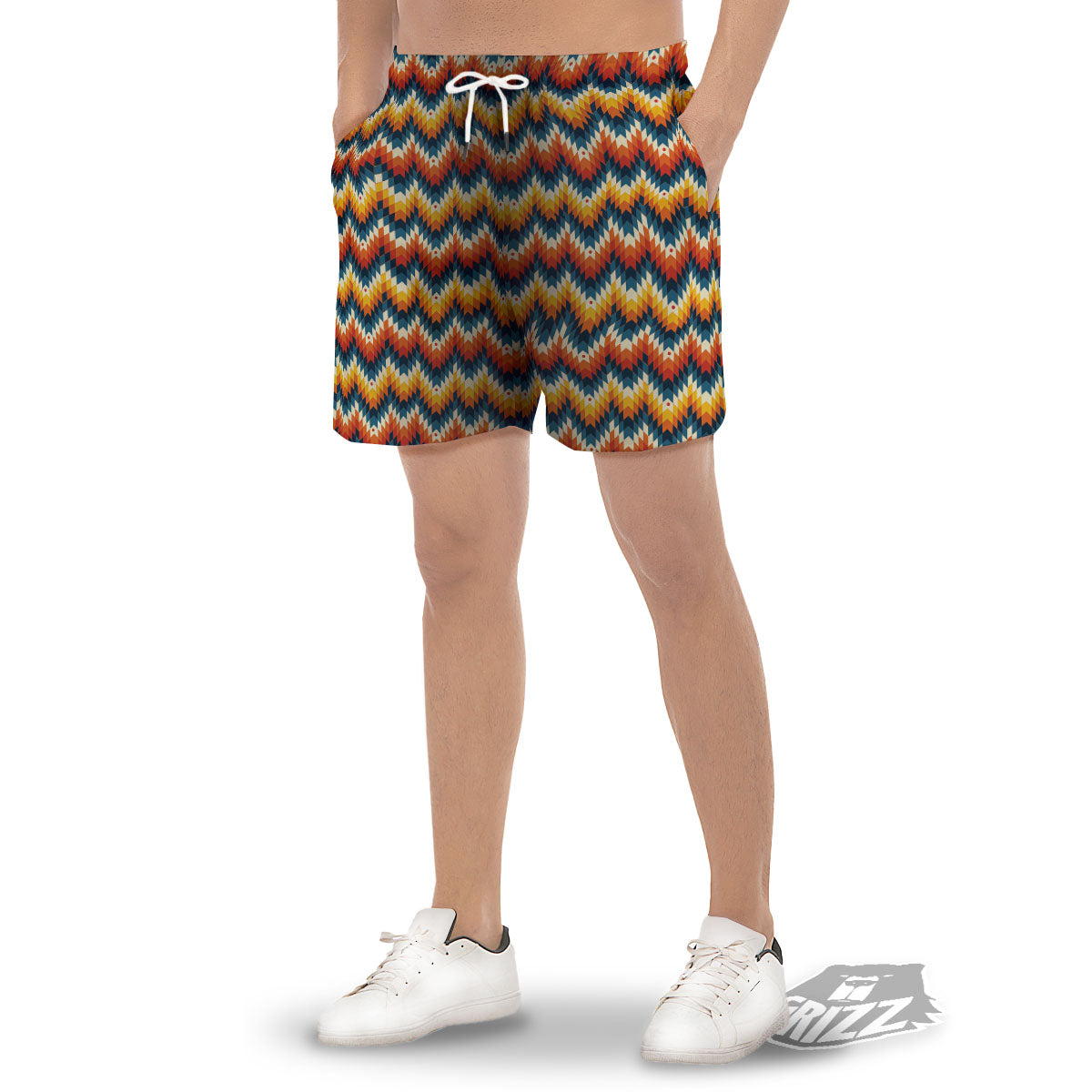 Aztec American Print Pattern Men's Gym Shorts-grizzshop