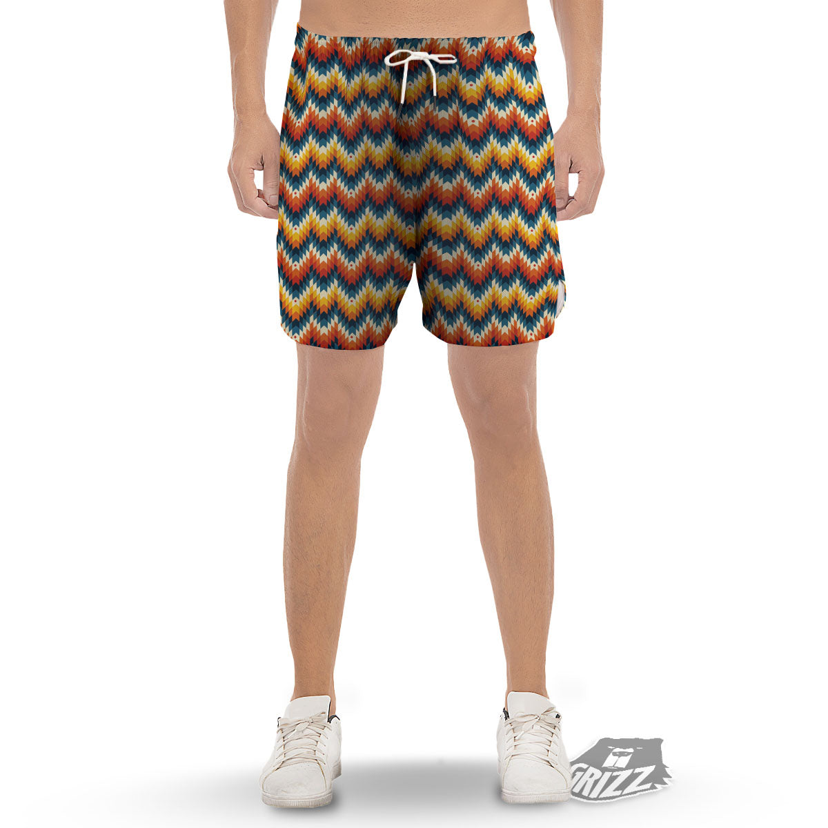 Aztec American Print Pattern Men's Gym Shorts-grizzshop