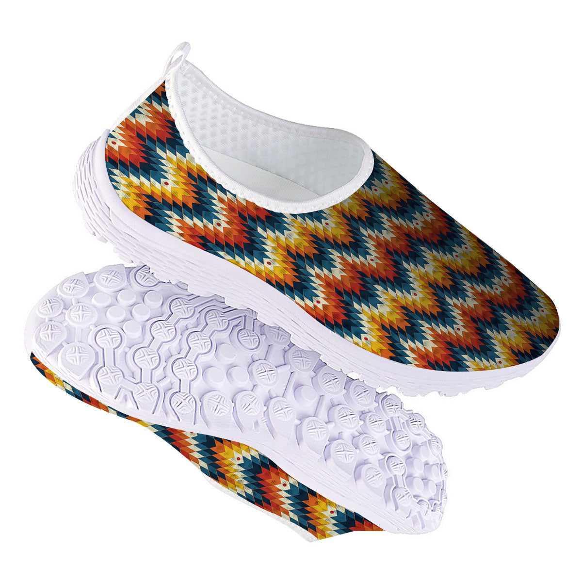 Aztec American Print Pattern Nurse Shoes-grizzshop
