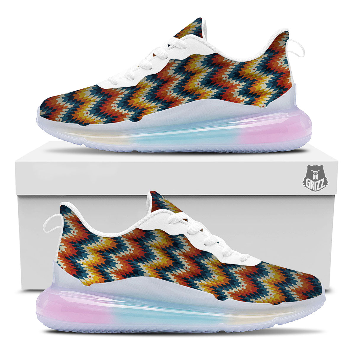 Aztec American Print Pattern Running Sneakers-grizzshop