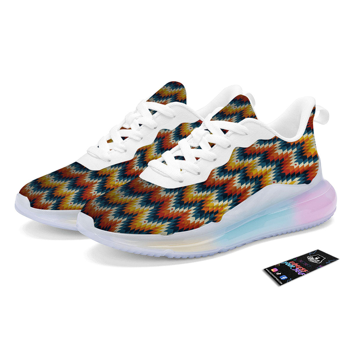Aztec American Print Pattern Running Sneakers-grizzshop