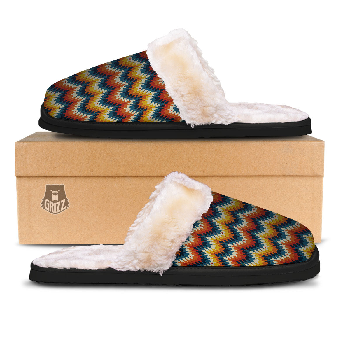 Aztec American Print Pattern Slippers-grizzshop