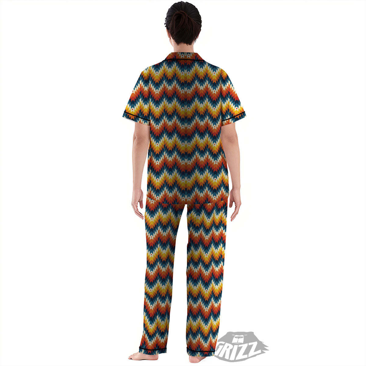 Aztec American Print Pattern Women's Pajamas Set-grizzshop