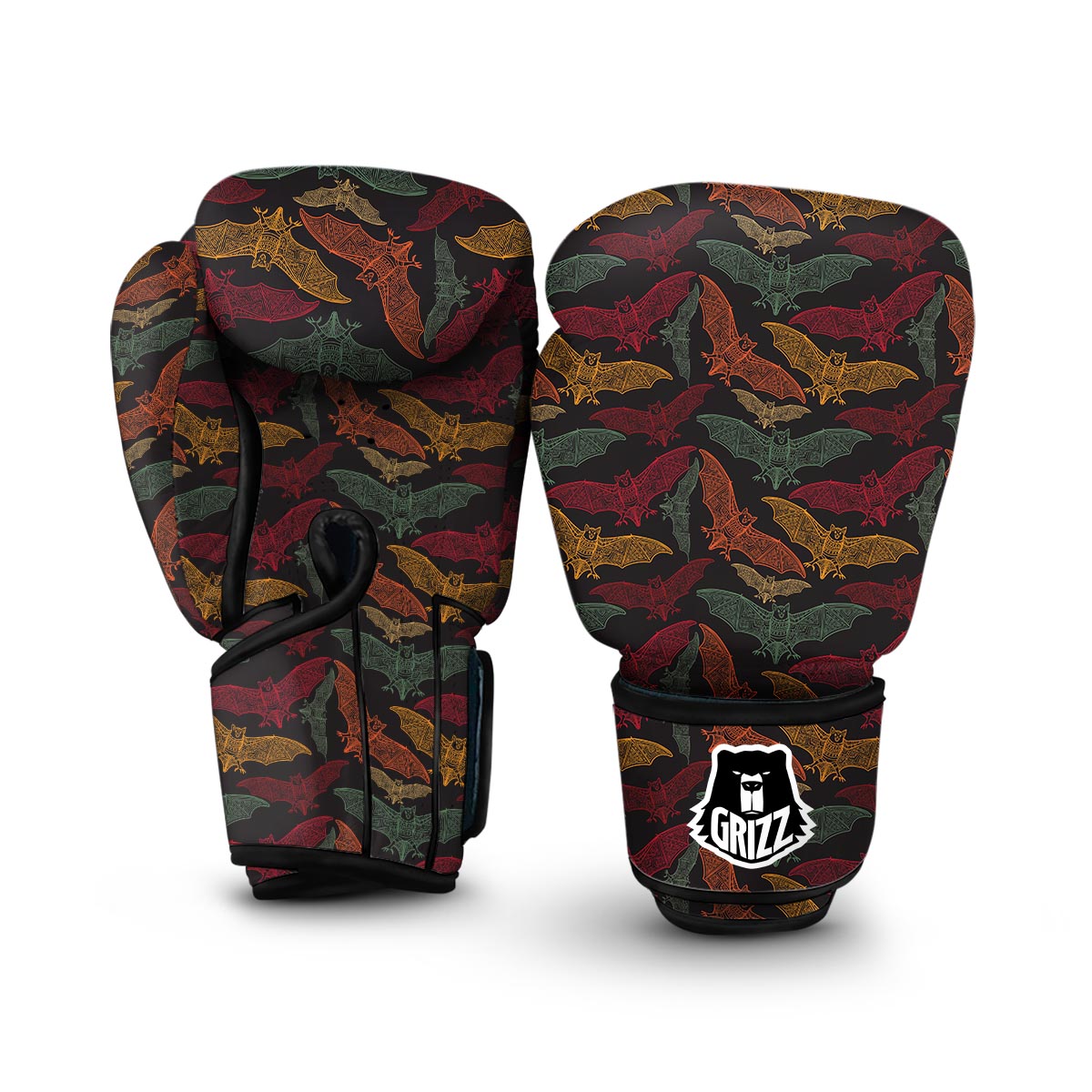Aztec Bat Halloween Pattern Print Boxing Gloves