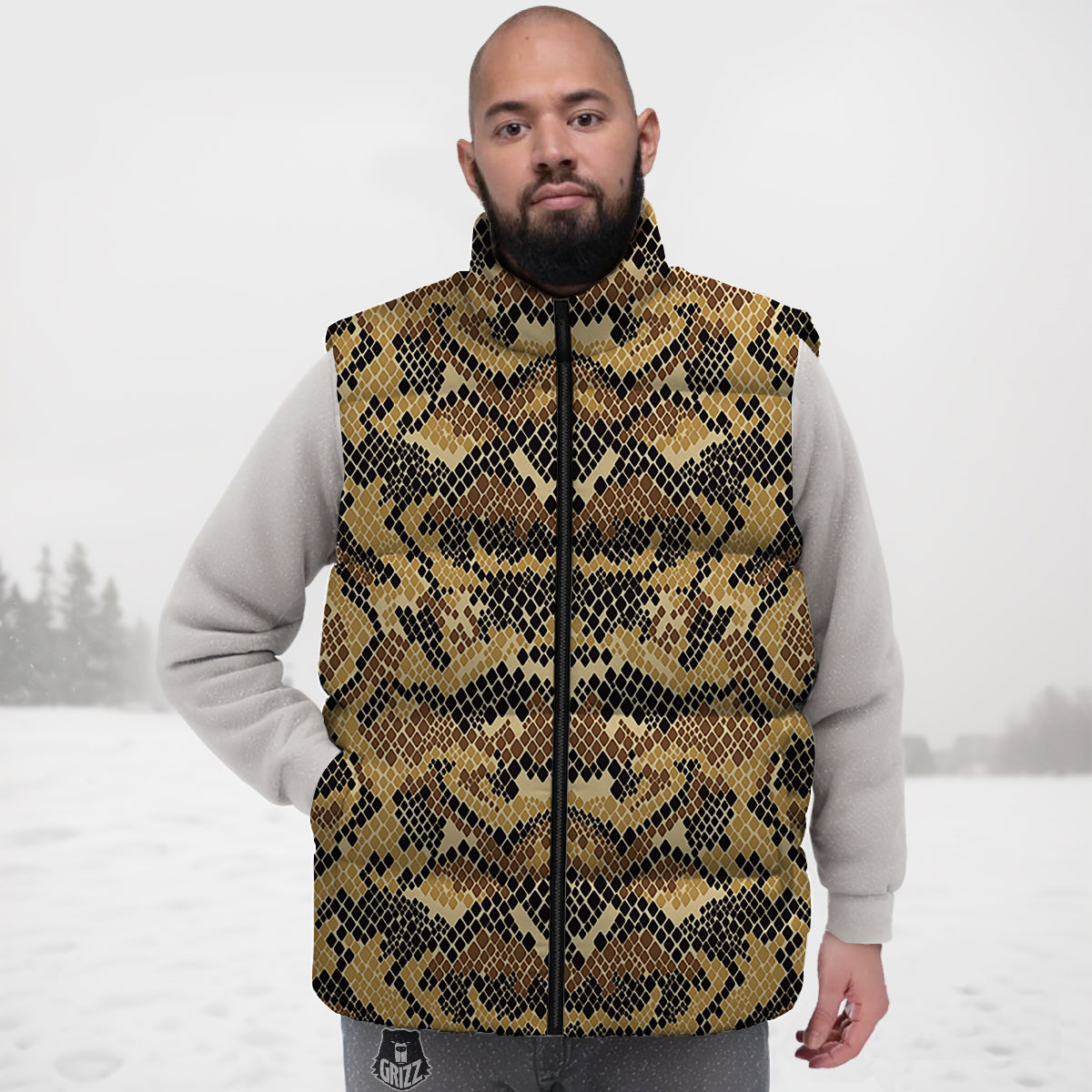 Aztec Bat Halloween Pattern Print Down Vest