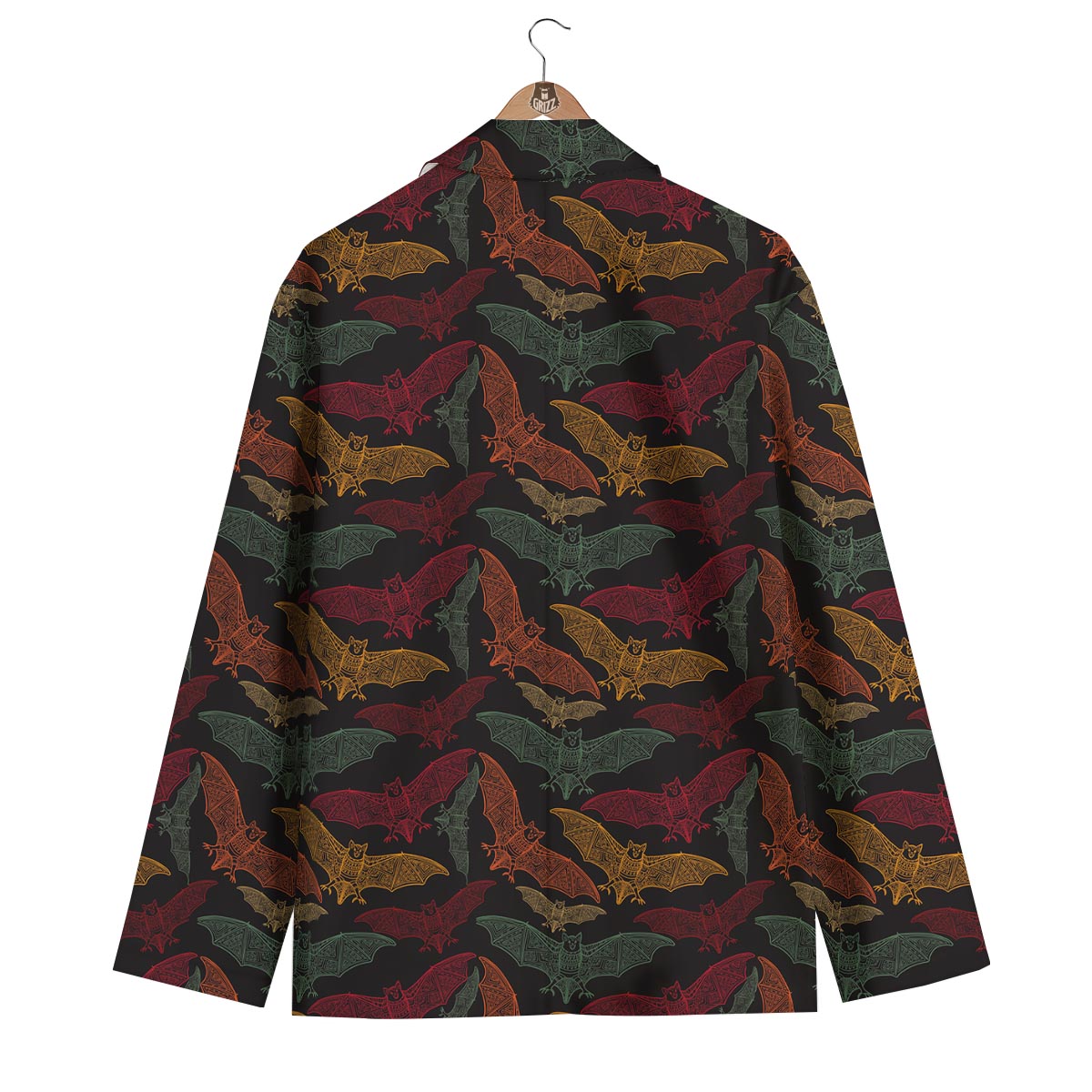 Aztec Bat Halloween Pattern Print Men's Blazer-grizzshop