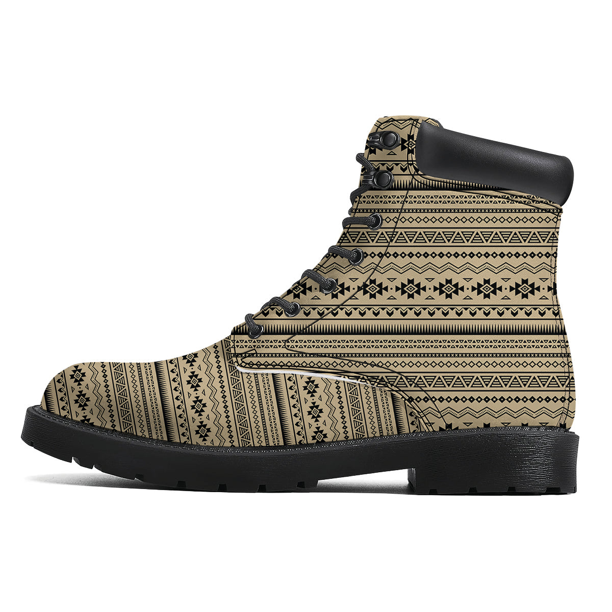 Aztec Beige And Black Print Pattern Boots-grizzshop