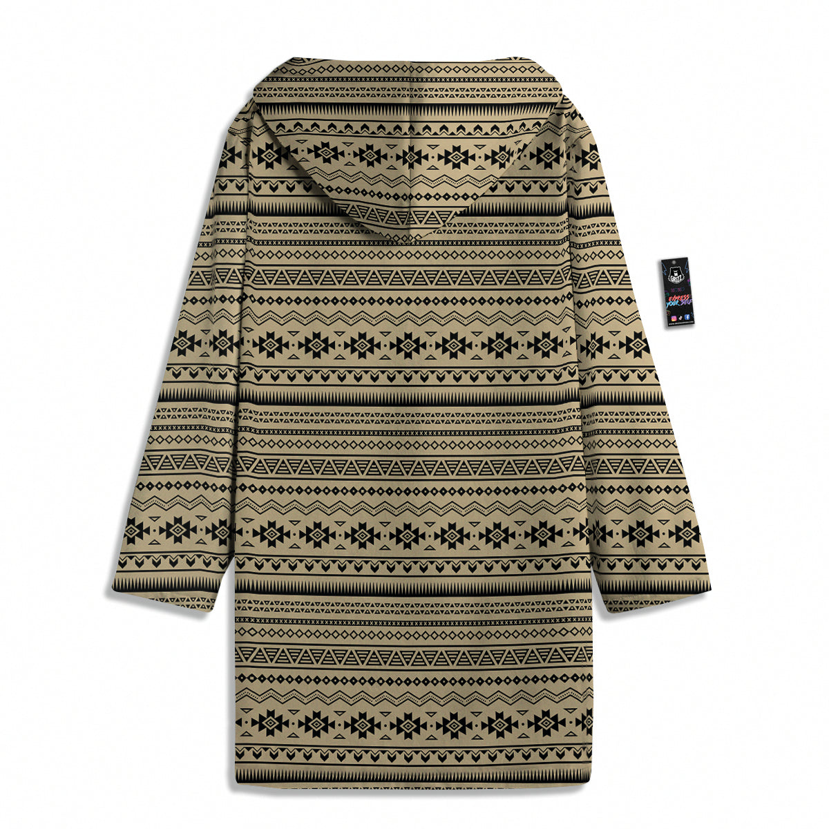 Aztec Beige And Black Print Pattern Men's Windbreaker Jacket-grizzshop