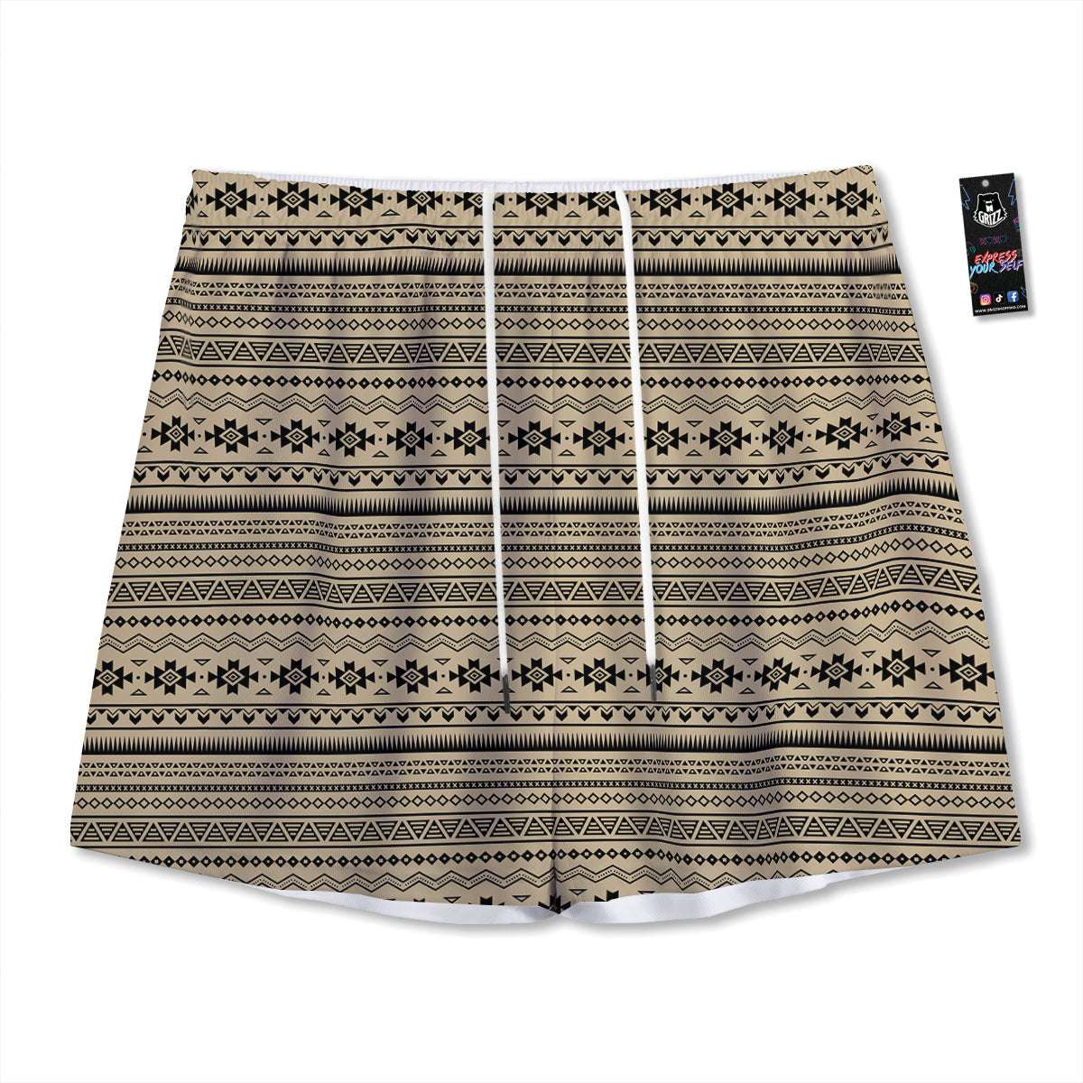Buffalo Check Fire Yellow Print Pattern Mesh Shorts