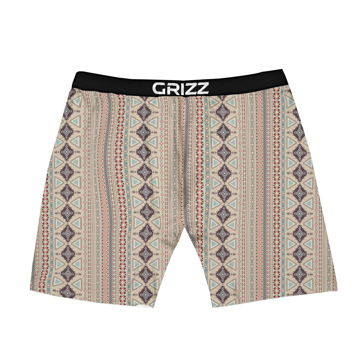Aztec Beige Print Pattern Boxer Briefs-grizzshop
