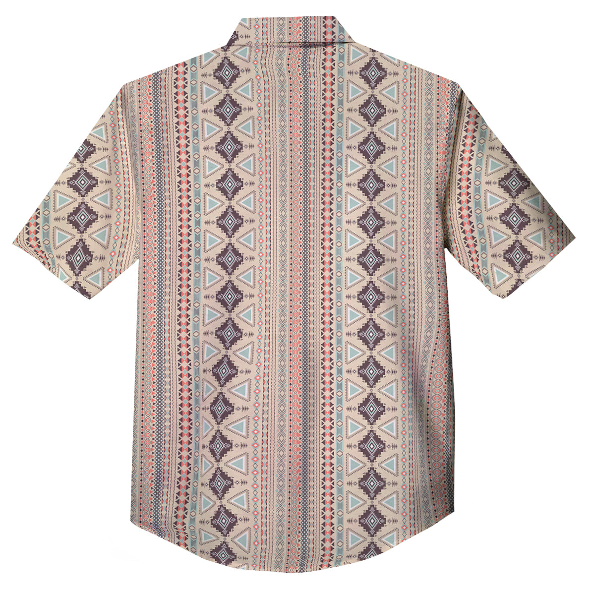 Aztec Beige Print Pattern Button Up Shirt-grizzshop