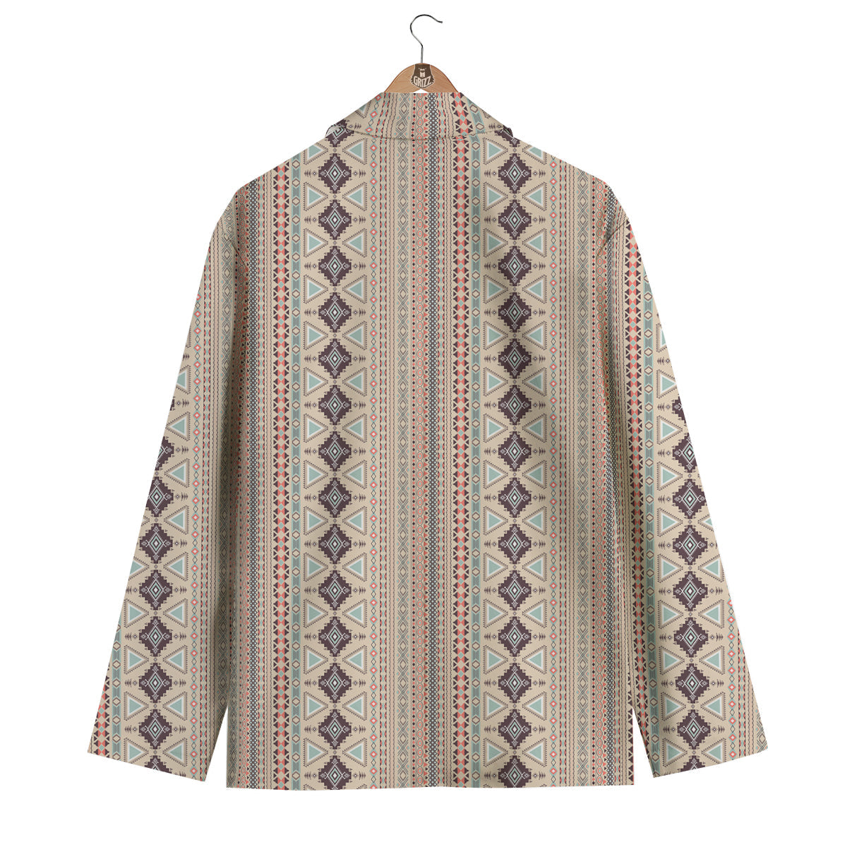 Aztec Beige Print Pattern Men's Blazer-grizzshop